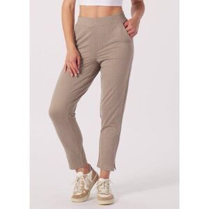 Glyder NWT Women Herringbone Mocha On The Go Ankle Pants Office Summer Vacation